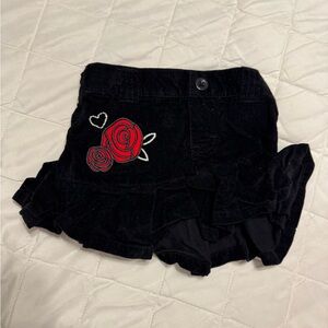 Healthtex Black Skirt with Red Rose Embroidery